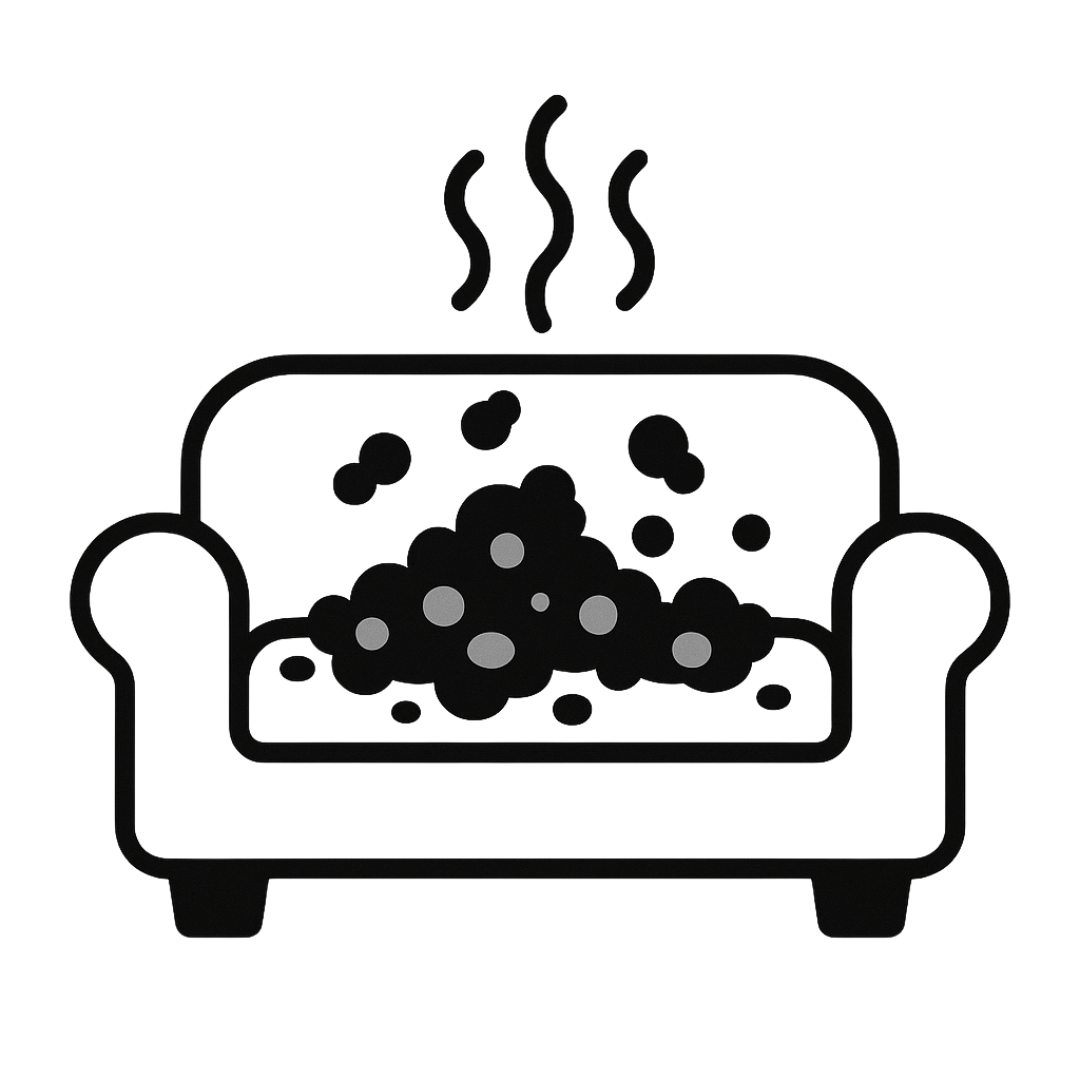 An icon symbolizing a mold-damaged couch
