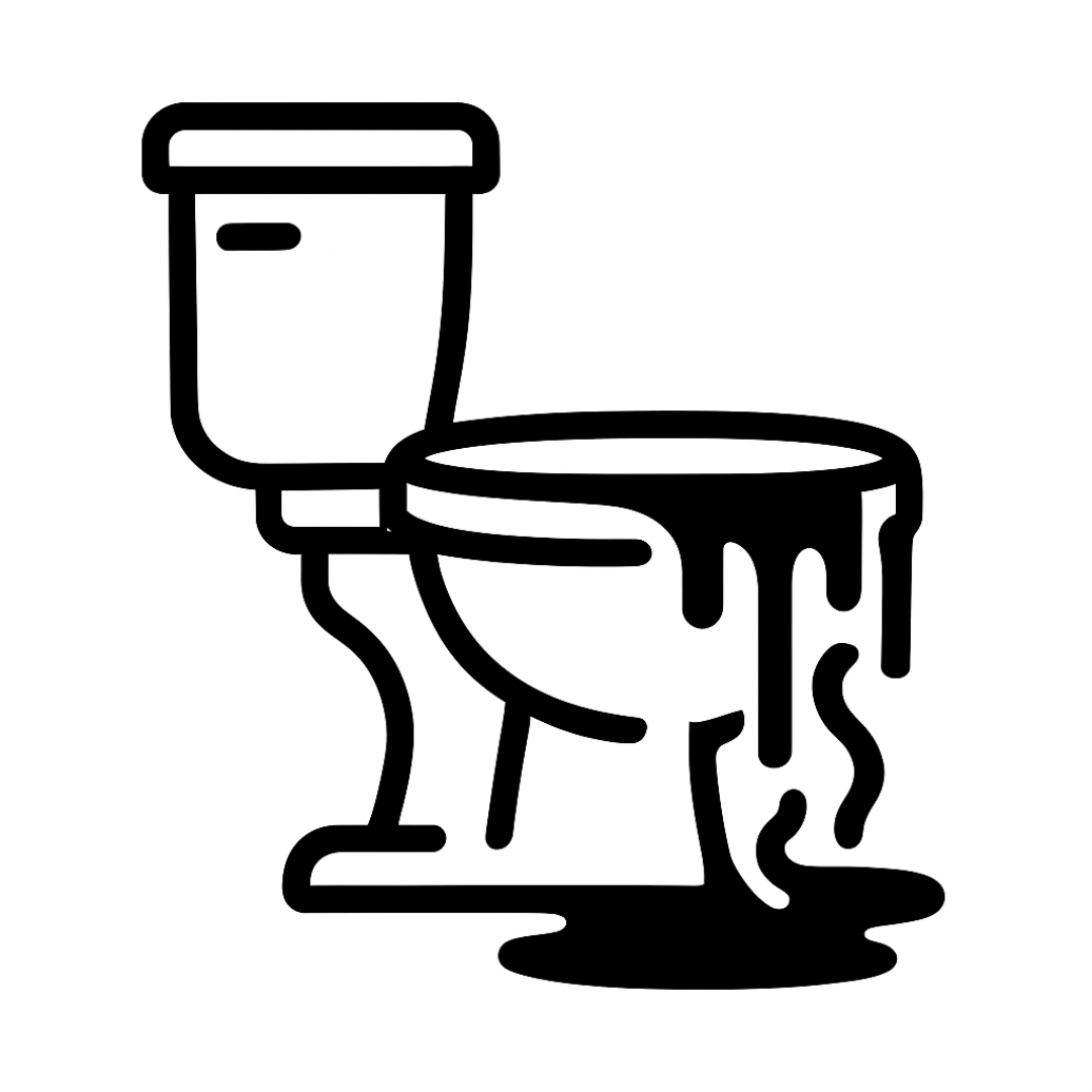 Backed up toilet